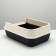 A high side toilet with a scoop and a filter, 50 x 36 x 21 cm, black