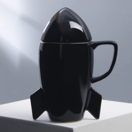 Ceramic mug "man", 300 ml, black color-2