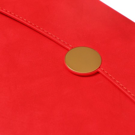 Organizer on the rings A6+, 80 sheets, leatherette, with a valve, a line, with a handle, in a gift box, red-3