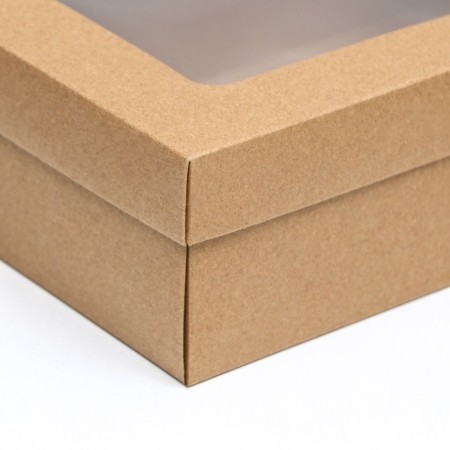 The box is folding, the lid is, with a window, craft, 24 x 17 x 8 cm-2