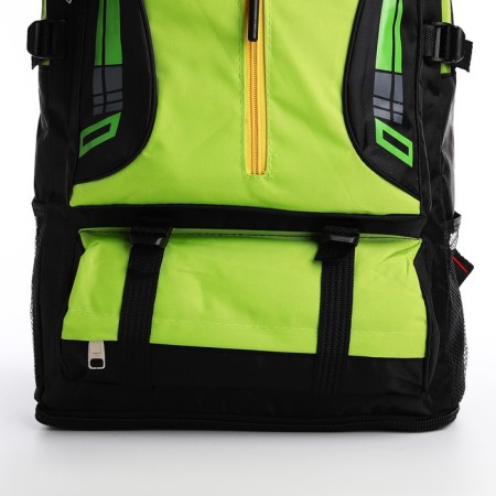 A backpack on a zipper with an increase, 65l, 4 external pockets, green color-5