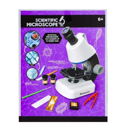 Children's microscope "Young scientist" Frendering x100, x400, x1200, backlight, yellow color-10