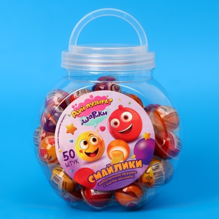 Chewing gum with sour filling “Brush Bubble! Smiley balls ", 10 g-3
