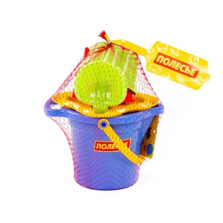 Sanding set No. 50: bucket, strainer-color, scoop, robberies, 2 molds for sand, mix color-1