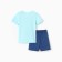 A set for the boy "Whales" (T-shirt/shorts), blue/blue color, height 116-122 cm