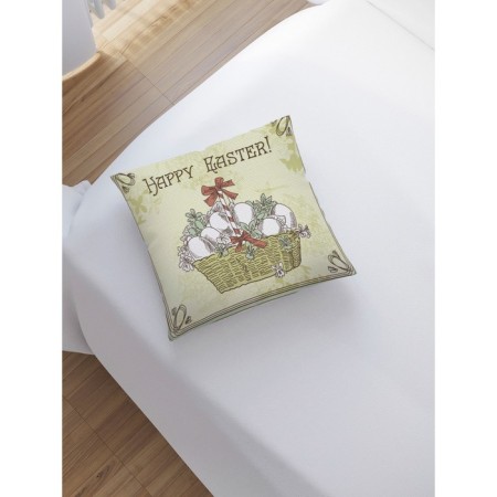 Decorative pillowcase "Vintage Easter postcard", on a zipper, size 45x45 cm-1