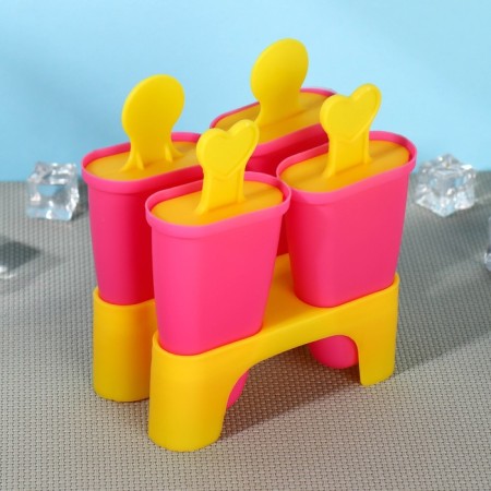 Form for ice cream “Kyut”, 10 × 6 × 13 cm, 4 cells, color mix