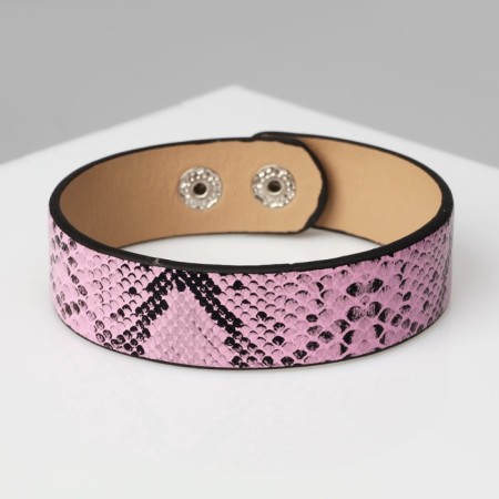 Bracelet Skin "Safari" Python, black pink color, 22 cm-1