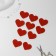Knitted elements "Heart", 3.5 × 3 cm, 10 pcs, red color