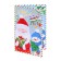 Postcard "Happy New Year!" Santa Claus, snowman, bullfinch, embossing, congregation