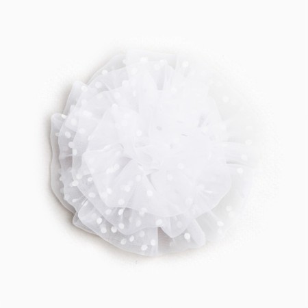 Outlet. Hair bow on elastic band, white, 10 cm, kitty Marie-6