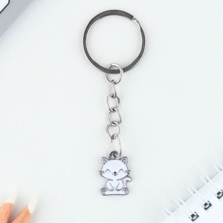 A keychain for children, metal "cat", 7.2 x 1.6 cm-1