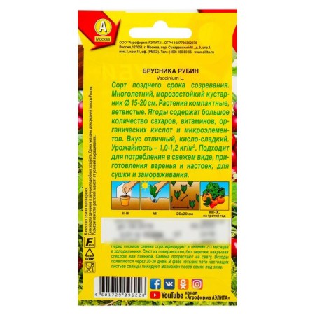 Brusnik seeds "Rubin", 0.01 g-1
