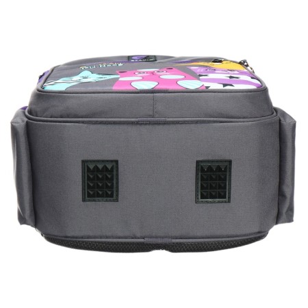 School backpack, 40 x 33 x 19 cm, ergonomic back, stavia "four cats", gray-6
