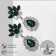 Earrings with rhinestones "Eden" drops, emerald white color in silver