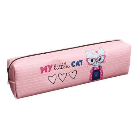 School "Cat", on a zipper, pink