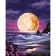 Picture on numbers on a canvas with a subframe "Moon at sunset", 40 x 50 cm
