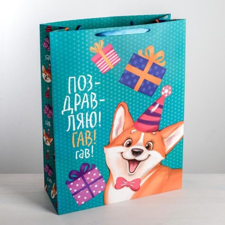 Package Gift Laminated Vertical, Packaging, XXL “Congratulations! Gav!”, 61 x 46 x 20 cm-1