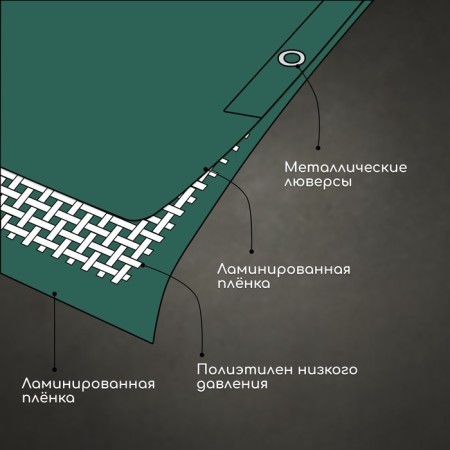Protective tent, 5 × 4 m, density 90 g/m², UV, eyelets step 1 m, green-2