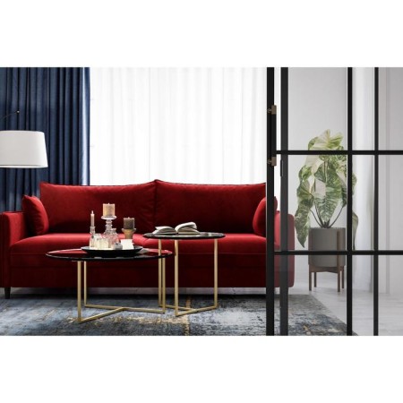 Coffee table "Albano Glass", 550 × 550 × 500 mm, black color Lacobel-4