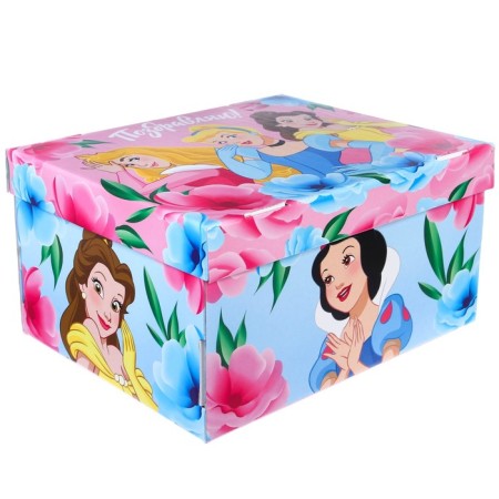 Gift box with a lid, folding "Congratulations" 31x25.5x16 cm, princesses-3