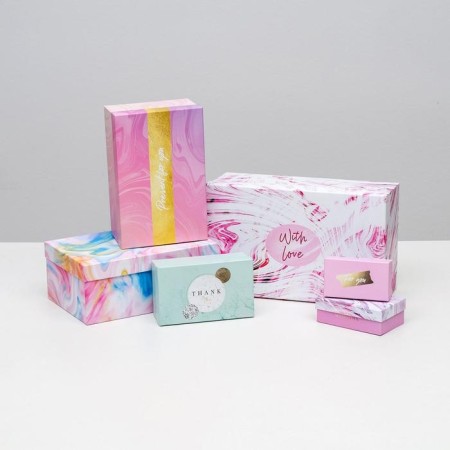 A set of boxes 15 in 1, gift packaging, “texture”, 12 x 6.8 x 4 cm - 46.6 x 30.2 x 17.5 cm-1