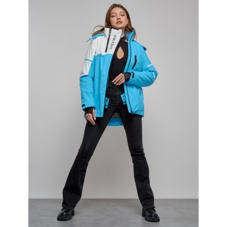 Ski jacket female, size 42, blue color-10