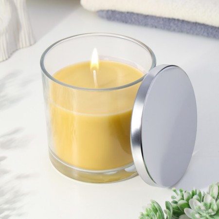 Aromatic giant in a glass "Vanilla cake", soy wax, 10x10 cm