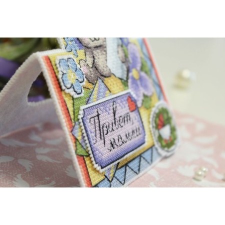 Embroidery "Postcard. Birth of the baby "-3