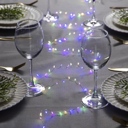 Garland "Mishura" 2 m Rosa, IP20, silver thread, 100 LED, glow of multi, USB