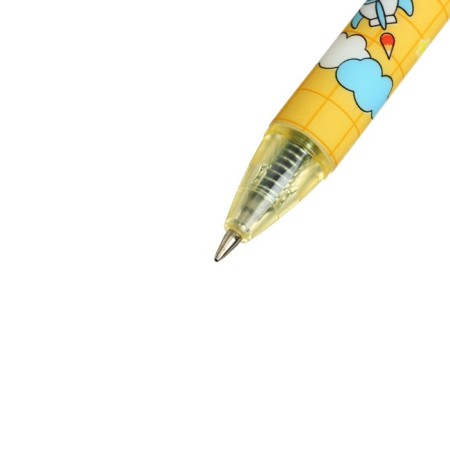 Gel pen, automatic 0.5 mm, black rod, body with a pattern, mix (barcode on a piece)-2