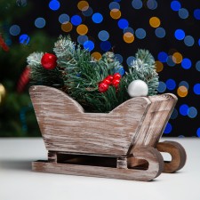 New Year. Wooden Kashpo 20 × 12 × 13 cm 