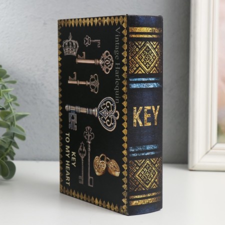 Broke Broke Wood, leatherette "Crown and keys" 4x11x17 cm-3