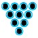 Elose -based eyes, set of 10 pcs., Size 1 pc. - 14 mm, blue color