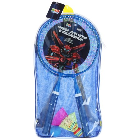 A set for Badminton Onlytop "Robot": 2 rackets 44 cm, 2 strokes, ball, cover, blue color-5