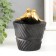 Souvenir Polystone stand "Two golden birds on a black twisted sheet" 12.5x10x10 cm