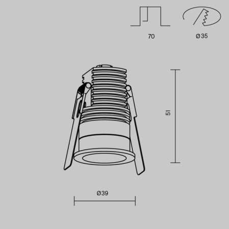 The built-in lamp Technical DL059-7W4K-B, LED, 7 W, 39x39x51 mm, 610 lm, 4000k, black-7