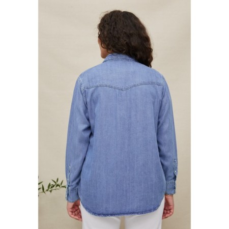 Female shirt, size 44, blue color-4