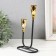 Summary Metal for 2 candles "Singer" black with gold 10x10x23.5 cm