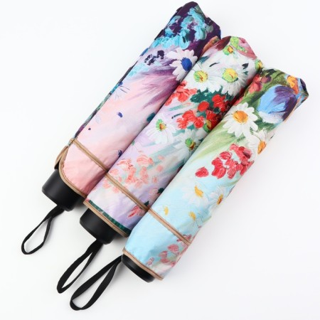 Mechanical umbrella “Flower picture”, eponge, 4 additions, 8 knitting needles, r = 48 cm, color mix-3