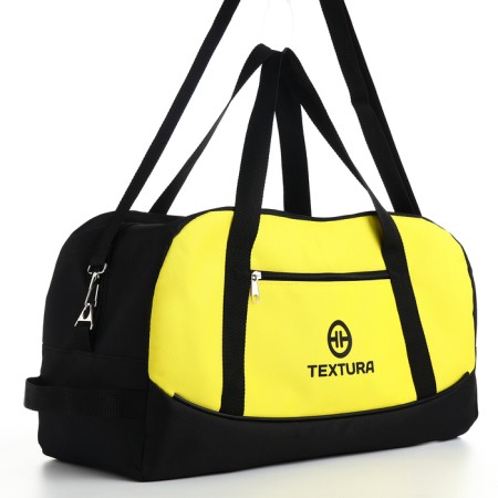 Sports bag, textura, average size, black color/lemon-5