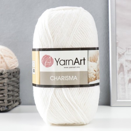 Yarn "Charisma" 80% wool, 20% acrylic 200m/100g (501 white)-1