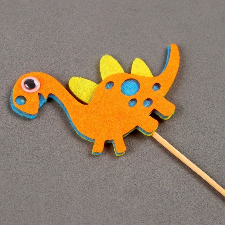 Topper made of felt "dinosaurus", color orange color-1
