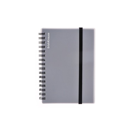 Notebook A6 (120 x 146 mm), 80 sheets in a cage on the crest Erichkrause "Ice Metallic", plastic cover, elastic band, offset unit, white 100%, mix-14
