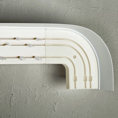 Three -cereal cornice "Ultracompact. Grace silver ”, 260 cm, with a decorative bar 7 cm, patina white-2