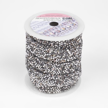 Thermocleic rhinestones, width - 15 mm, 4.5 ± 0.5 m, silver color-3