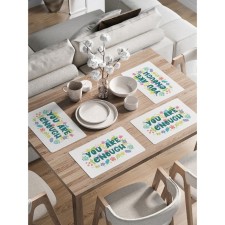 A set of napkins for setting the table “You enough”, rectangular, rounded edges, size 30x46 cm, 4 pcs