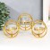 Climber metal, glass for 3 candles "double rings" d-4.5 cm gold 22.5x7.5x11 cm