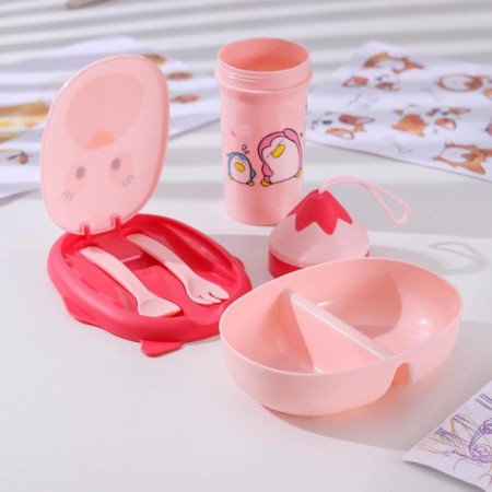Pengui set, 2 items: lunch box, bottle 20 × 18 × 8 cm, color mix-1