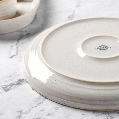 Porcelain dining plate Magistro Urban, D = 22 cm, white color in specking-5